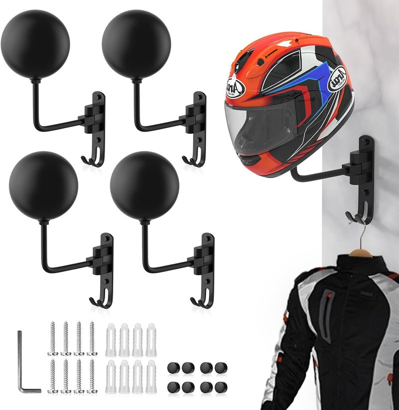 LIFXIZE Helmet Hanger Wall Mount 180° Swivel Helmet Holder for Motorcycle Bike Racing Outerwear Sports Gear - Image 1